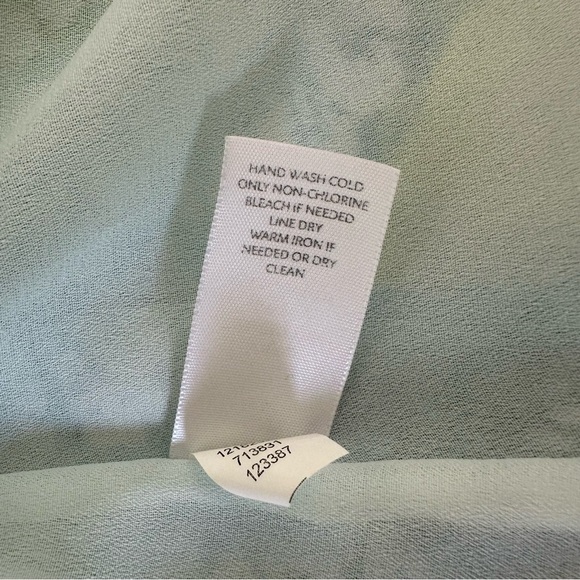 J. Jill V-Neck Midi Dress Sleeveless Green Blue Silk Blend Petite Large - Picture 8 of 10